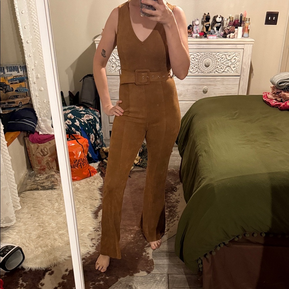 Brown Sleeveless Jumpsuit